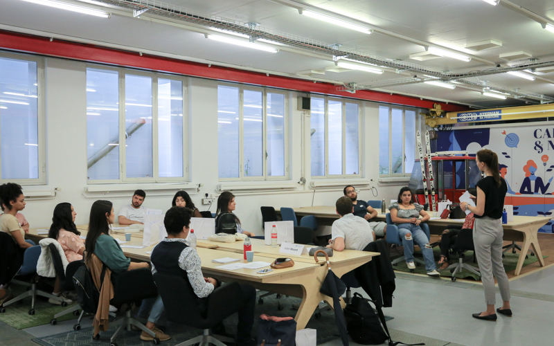 Summer school class in plenium