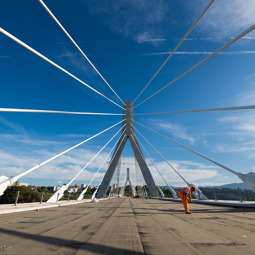 Poya Bridge in Fribourg, Switzerland, in construction